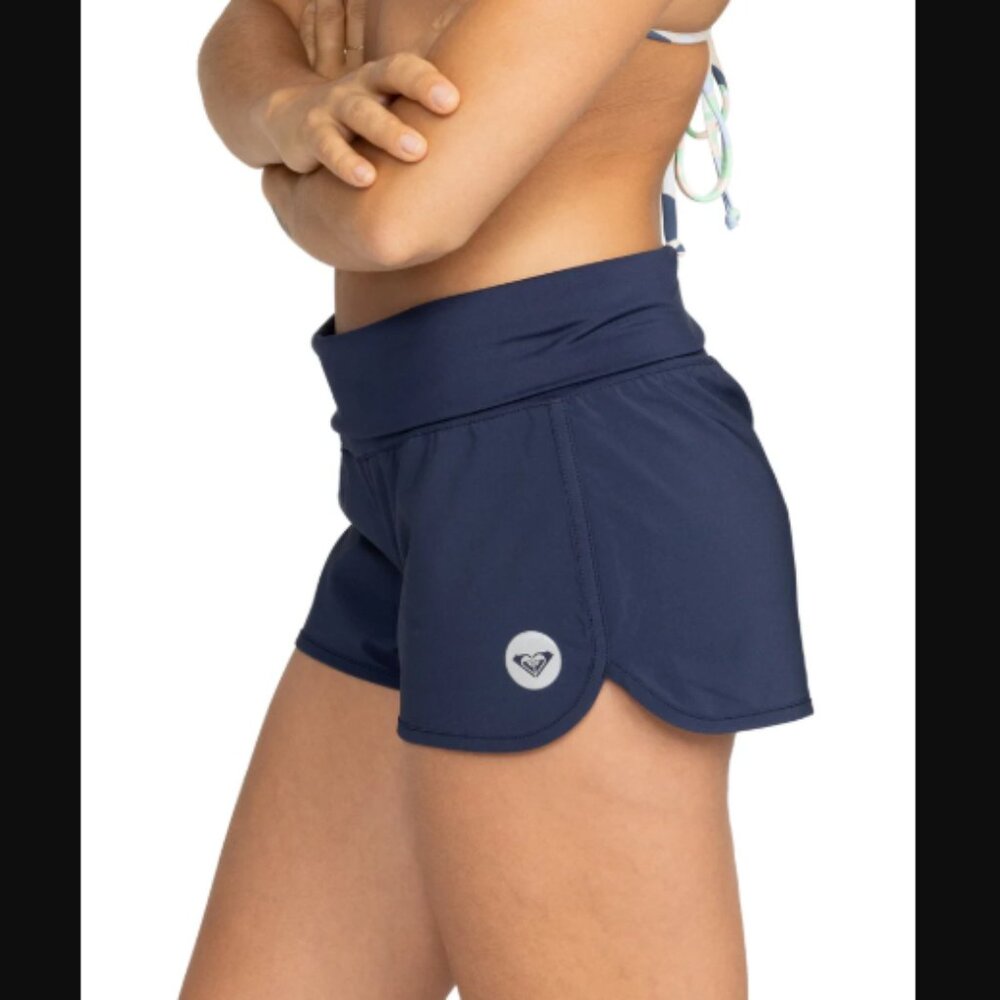 Roxy Women's Endless Summer Boardshort Shorts Foldover Waist Reflective $38 - Picture 2 of 7